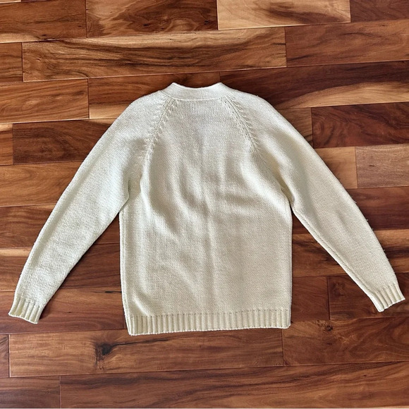 H.C. Prange Co. Vintage 80’s Cream Cable Knit Cardigan size Large - Picture 3 of 5